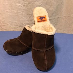 Rocket Dog brown suede slip-on clogs